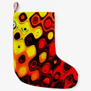 Oil pastel drawing. Abstract colour background. Fi Small Christmas Stocking