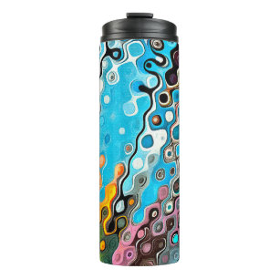 Oil pastel drawing. Abstract colour background. Fi Thermal Tumbler