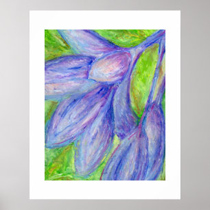Oil Pastel Purple Flower Poster