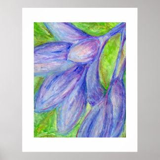 Oil Pastel Purple Flower Poster