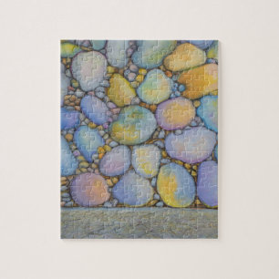 Oil Pastel River Rock and Pebbles Jigsaw Puzzle