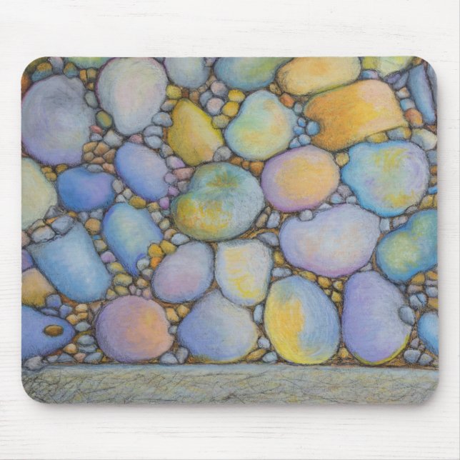 Oil Pastel River Rock and Pebbles Mouse Pad (Front)