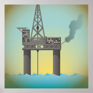 Oil Platform Poster