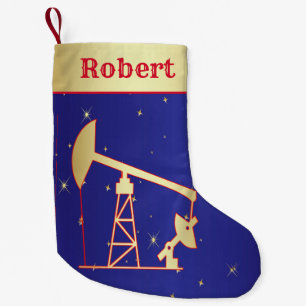 Oil Pump Jack Merry Christmas Small Christmas Stocking