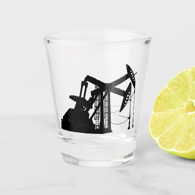 Oil Pumping Unit Design Shot Glass (Front)