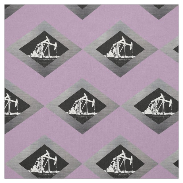 Oil Pumping Units in a Silver Diamond Customisable Fabric (Swatch)