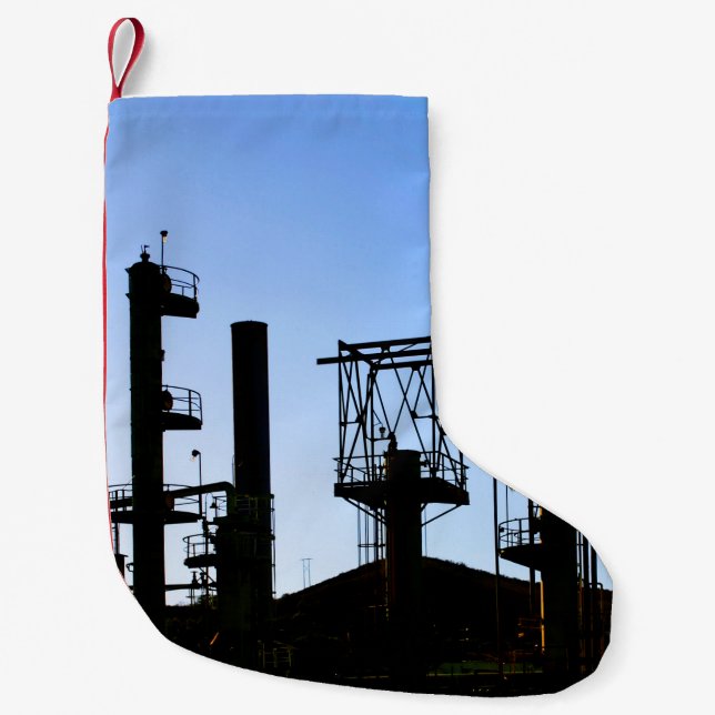 Oil Refinery Small Christmas Stocking (Front)