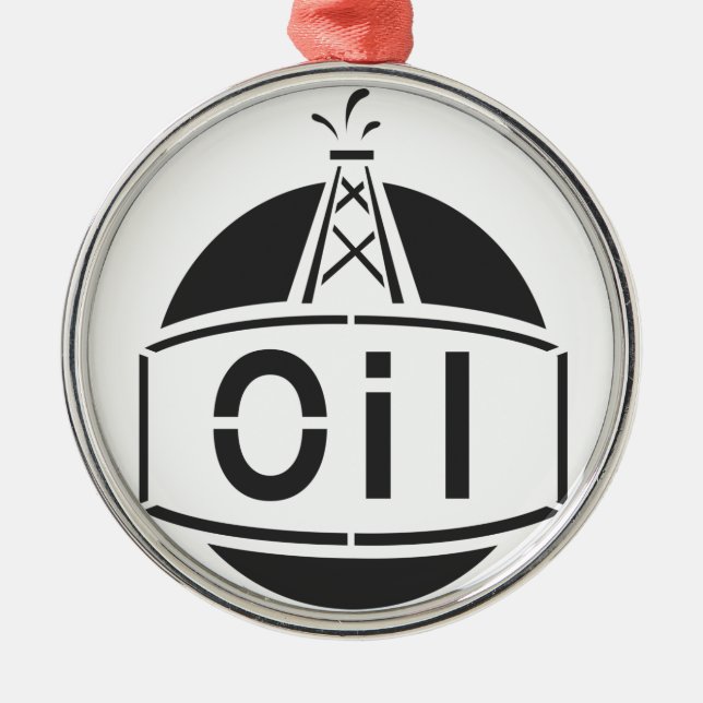 Oil Rig Worker Metal Tree Decoration (Front)