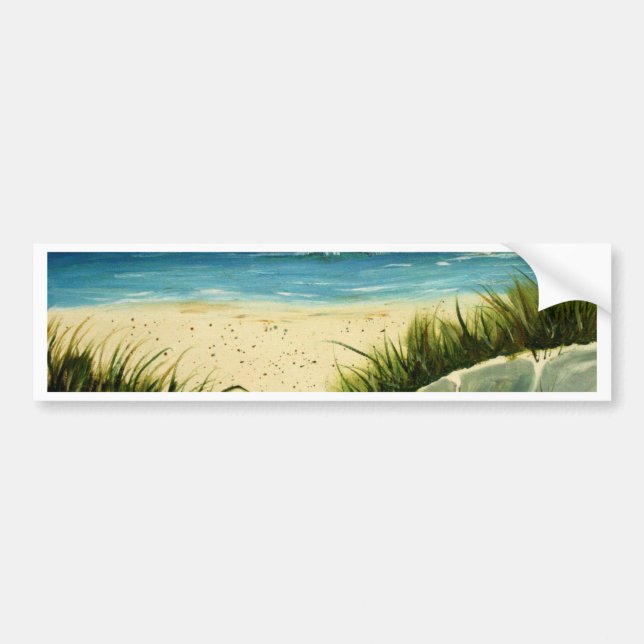 oil sand dunes beach art  painting bumper sticker (Front)