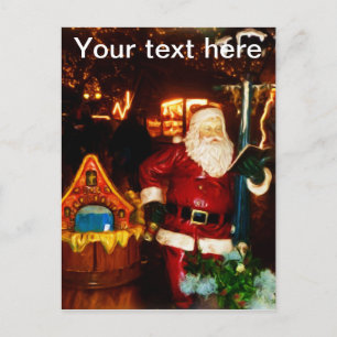 Oil - Santa Claus statue at Christmas Market Postcard