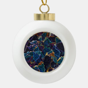 Oil Slick Ceramic Ball Christmas Ornament