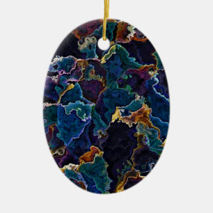 Oil Slick  Ceramic Ornament
