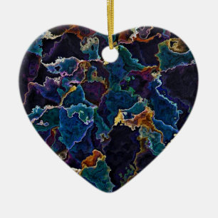 Oil Slick  Ceramic Ornament