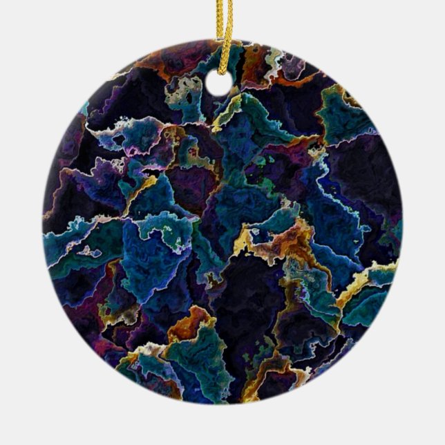 Oil Slick  Ceramic Tree Decoration (Front)