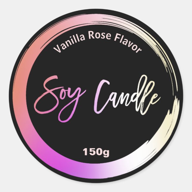 Oil Slick Painted Frame Soy Candle Labels (Front)