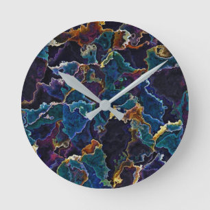 Oil Slick Round Clock
