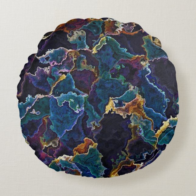 Oil Slick  Round Pillow (Front)