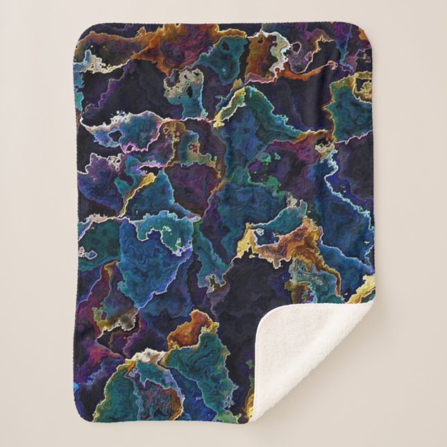 Oil Slick  Sherpa Blanket (Front)