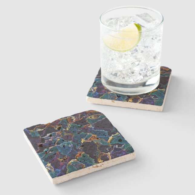 Oil Slick  Stone Coaster (Side)