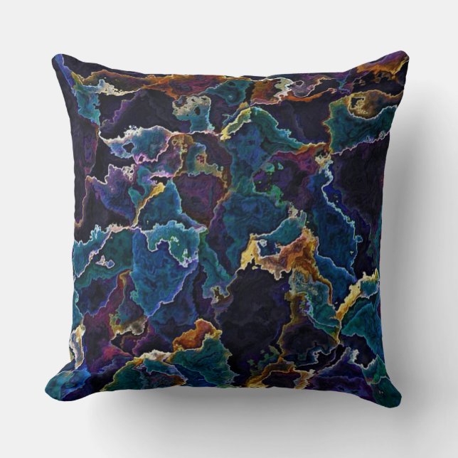 Oil Slick  Throw Pillow (Front)