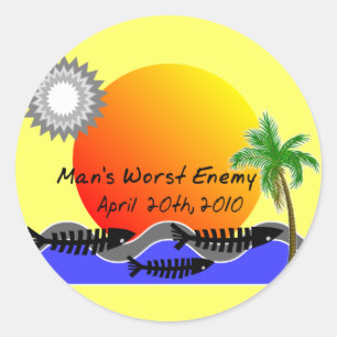 OIL Spill Disaster T-Shirts Classic Round Sticker