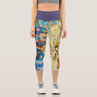Oil Spill Rainbow Capri Leggings