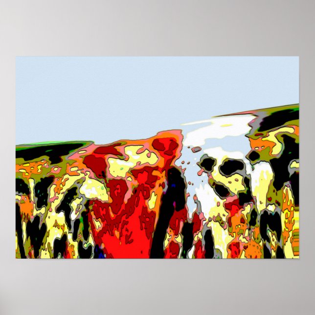 "Oil Spill" Sea of Colours Abstract Poster (Front)