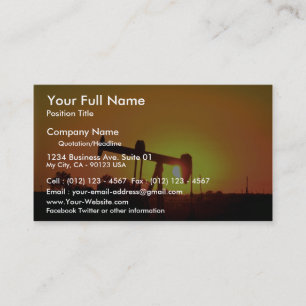 Oil well pump at sunset, Illinois, U.S.A. Business Card