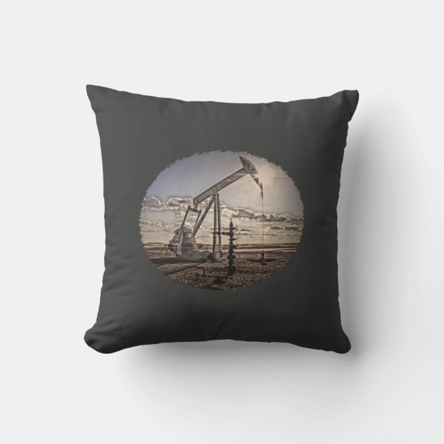 Oil Well Pumping Unit (Custom Colour) Pillow (Front)