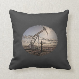 Oil Well Pumping Unit (Custom Colour) Pillow