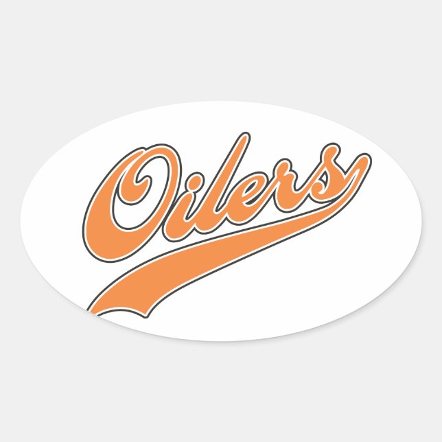 Oilers Script Oval Sticker (Front)