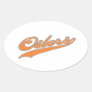 Oilers Script Oval Sticker
