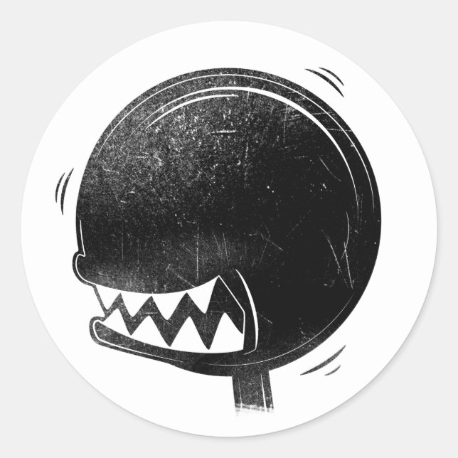 Oilers Shift Knob Head Classic Round Sticker (Front)