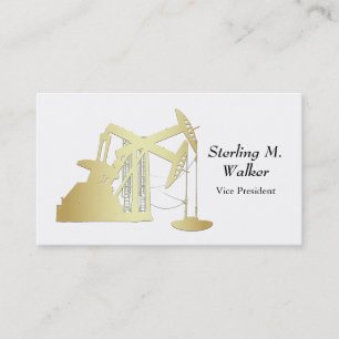 Oilfield Gold Pumping Unit Design Business Card