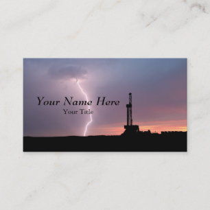 Oilfield Lightning Purple Sunrise Business Card