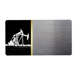 Oilfield Pumping Unit Black, Gold and Silver