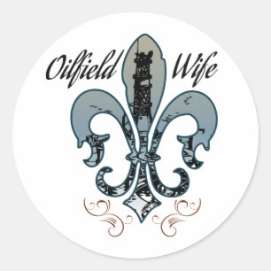 oilfield wife classic round sticker