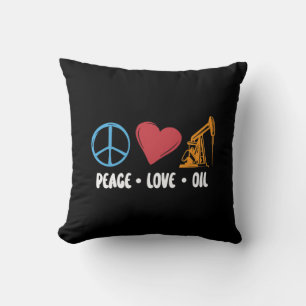 Oilfield Worker Peace Love Oil Rig Worker Workers Cushion