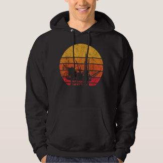 Oilfield Worker Retro Vintage Sunset Oil Rig Oildr Hoodie