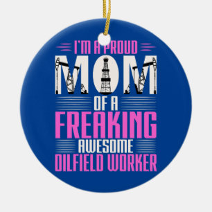 Oilfield Worker Rig Drilling Roughneck Mum Ceramic Tree Decoration