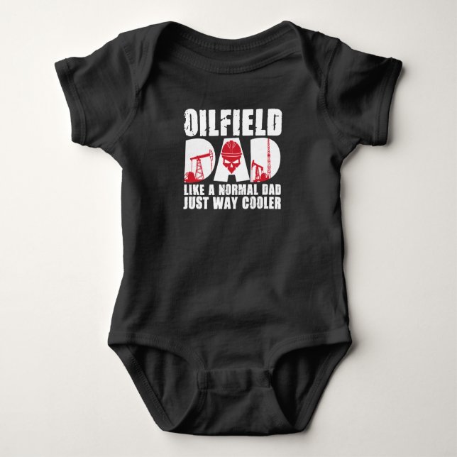 Oilfield Worker Rig Drilling Roughneck Oilfield Baby Bodysuit (Front)