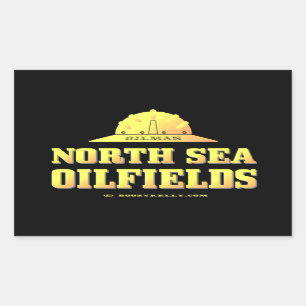 Oilman North Sea Oil Fields,Derrickman,Oil,Rigs Rectangular Sticker