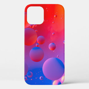 oily drops in water with colourful background, clo iPhone 12 case