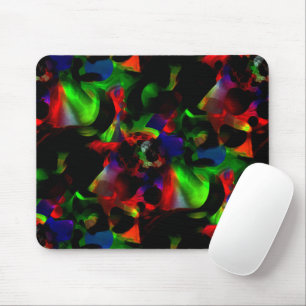 Oily green and red stains with dark parts mouse pad