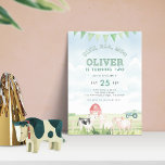 Oink Baa Moo Farm Animals 2nd Birthday Party Blue Invitation<br><div class="desc">Oink Baa Moo Farm Animals 2nd Birthday Party. Available digitally and printed. Farmyard cuteness for your little one's second birthday celebration! The text can be easily personalised to your own details.</div>