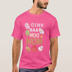 Oink Baa Moo Mum Barnyard Farm 2nd Birthday Boy Gi T-Shirt