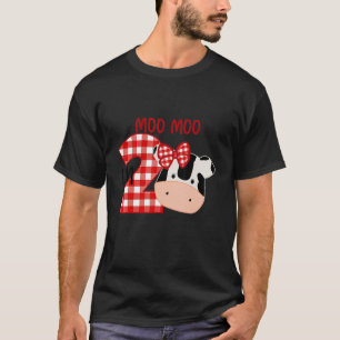 Oink Baa Neigh Cluck Moo I'm 2 Yrs Old Farm Cow Bi T-Shirt