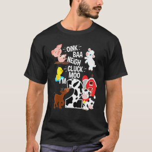 Oink Baa Neigh Cluck Moo I'm 2 Yrs Old Farm Theme T-Shirt