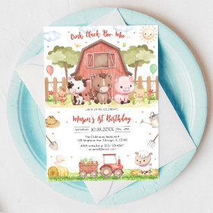 Oink Baa Quack Moo Farm Animals Birthday Invitation