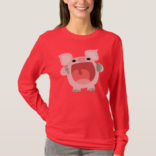"OINK!!!" Cute Cartoon Pig Women T-shirt